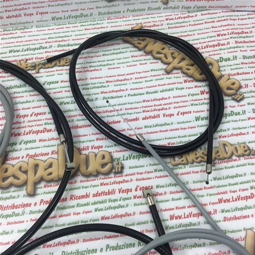 Complete Transmission Cable Kit Set Brake Clutch Throttle 6 PCS FOR VESPA Pk 50 125 FL FL2 HP V5N1T V5N2T VMX7T - ORIGINAL PIAGGIO