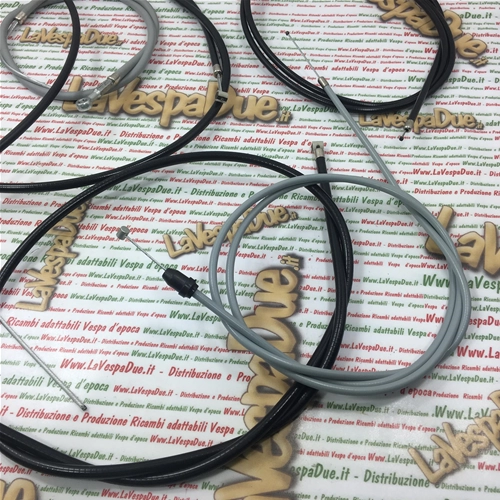 Complete Transmission Cable Kit Set Brake Clutch Throttle 6 PCS FOR VESPA Pk 50 125 FL FL2 HP V5N1T V5N2T VMX7T - ORIGINAL PIAGGIO