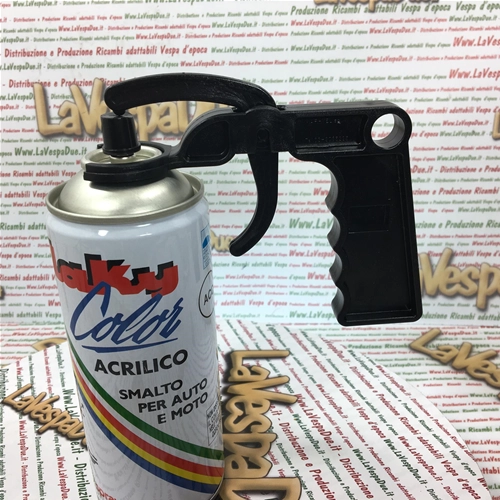 Spray gun with anatomical handle to facilitate the application and dispensing of spray paint in cans