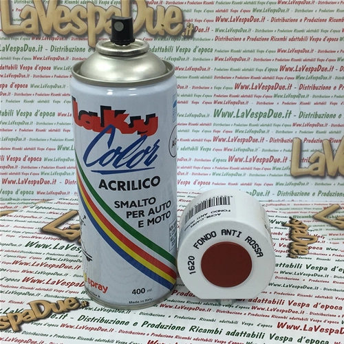 Pintura en aerosol antioxidante con imprimación adicional para carrocería, color rojo antioxidante, uso profesional, lata de 400 ml con válvula autolimpiante.