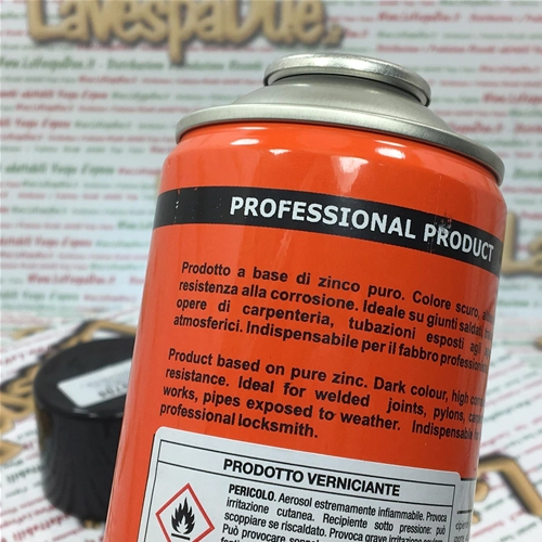 99% Zinc Spray Paint High Corrosion Protection for Metal Parts and Welds Dark Finish Professional Use 400 ml Can