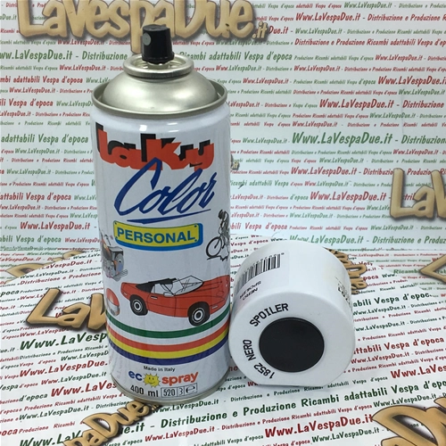 Pintura en aerosol especial para alerones y piezas de plástico, color negro, uso profesional, lata de 400 ml con válvula autolimpiante.
