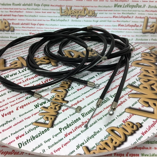 Kit completo de cables de transmisión para frenos y acelerador con funda negra para PIAGGIO SI, adaptable a PIAGGIO GRILLO