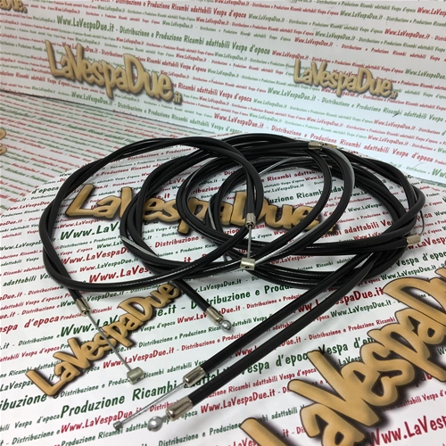 Kit completo de cables de transmisión para frenos y acelerador con funda negra para PIAGGIO SI, adaptable a PIAGGIO GRILLO