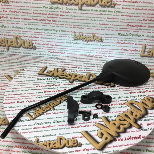 Right-Left Rear View Mirror, 105mm diameter, with clamp for PIAGGIO CIAO SI BRAVO GRILLO BOXER