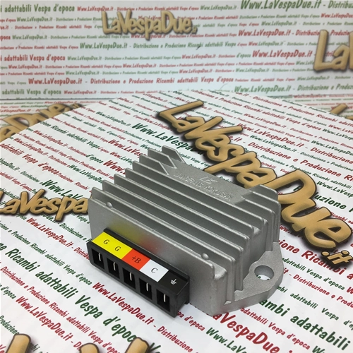Régulateur de tension Piaggio d'origine 12 V AC/DC pour Vespa 50, 80, 125, 150, 200, PX, PE, PK, 50, 125, XL, FL, N, Rush, Arcobaleno, Cosa, CL, CLX, 2, T5, APE, ro 230824, 58074R