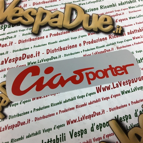 CIAO PORTER Tankaufkleber auf satiniertem Aluminiumblech für PIAGGIO 50 CIAO PORTER TRE ro 295614