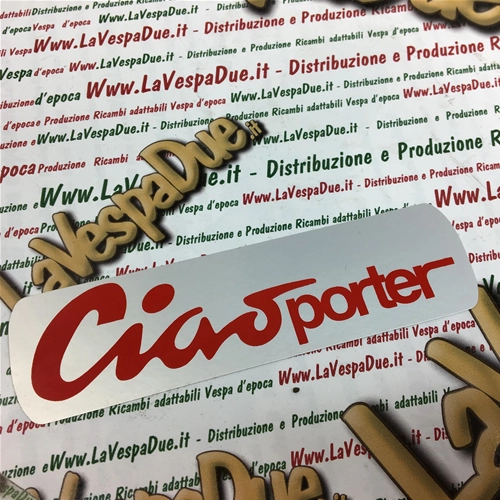 CIAO PORTER Tankaufkleber auf satiniertem Aluminiumblech für PIAGGIO 50 CIAO PORTER TRE ro 295614