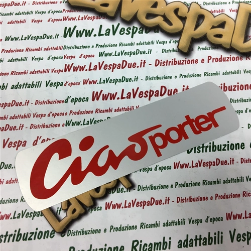 CIAO PORTER Tankaufkleber auf satiniertem Aluminiumblech für PIAGGIO 50 CIAO PORTER TRE ro 295614