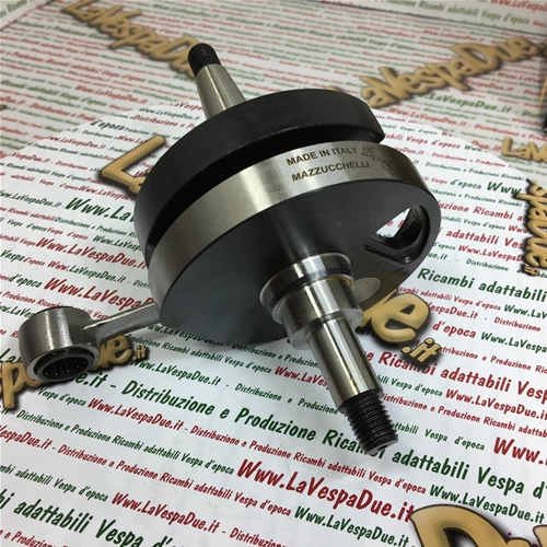 MAZZUCCHELLI AMT 162M K Kurbelwelle aus K2D-Werkstoff für VESPA PX 125 150 GTR SPRINT SUPER, langer Hub 60 mm, Lager 25, Pleuelstange innen 105 mm