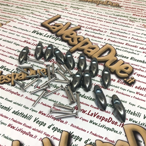 Kit de remaches y tornillos para VESPA 90 50 125 NLR SPECIAL PRIMAVERA ET3 para restaurar el conjunto de listones del estribo para VESPA 90 50 125 NLR SPECIAL PRIMAVERA ET3