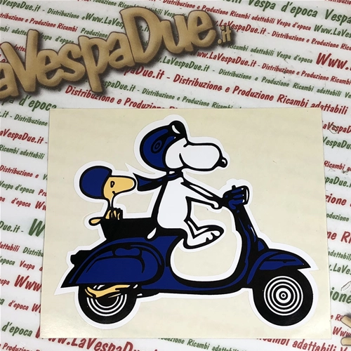 Autocollant bleu « SNOOPY SUR VESPA » pour VESPA APE LAMBRETTA etc.
