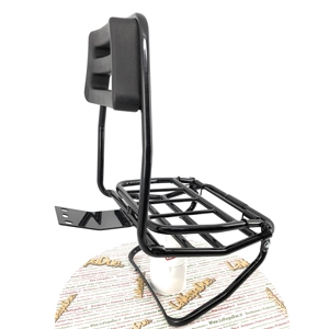 Porte-bagages arrière peint en noir pour Vespa PX PE 125 150 200 avec dosseret
