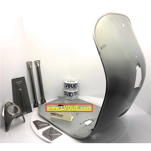 Scudo pedana completo di rinforzi e nasello scudetto esagonale VESPA 50 N L R con faro tondo 125 PRIMAVERA ET3 Premium Quality