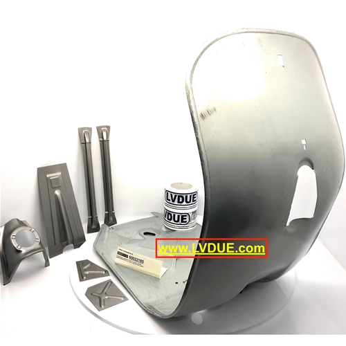 Scudo pedana completo di rinforzi e nasello scudetto quadrato VESPA 50 N L R con faro tondo Premium Quality