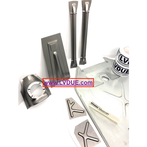 Scudo pedana completo di rinforzi e nasello scudetto quadrato VESPA 50 N L R con faro tondo Premium Quality