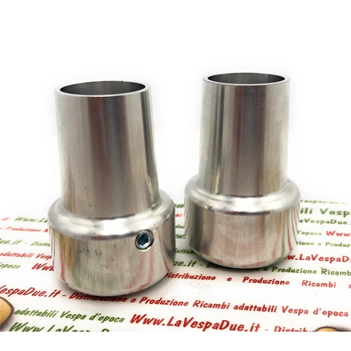 Par de soportes de aluminio pulido para VESPA 50 125 150 200 PK HP PX PE T5 ARCOBALENO COSA