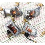 Juego de 4 intermitentes delanteros con 9 LED e intermitentes traseros cromados con lentes transparentes para VESPA 80 125 150 200 PX PE ARCOBALENO - PRODUCTO HOMOLOGADO