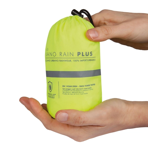 FLUORESCENT YELLOW Nano Rain Plus Jacket TUCANO URBANO waterproof VESPA MOTO LAMBRETTA men's and women's rain jacket foldable in portable bag