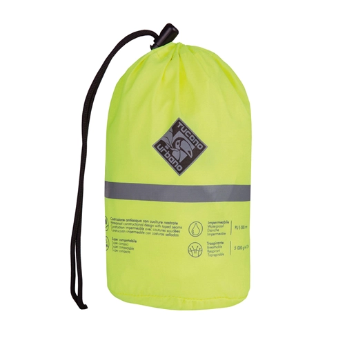 FLUORESCENT YELLOW Nano Rain Plus Jacket TUCANO URBANO waterproof VESPA MOTO LAMBRETTA men's and women's rain jacket foldable in portable bag