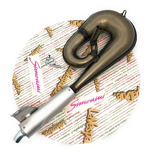 SIMONINI snake muffler ALUMINUM silencer Piaggio CIAO BRAVO BOXER 22 mm manifold