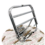 PORTAPACCHI POSTERIORE CROMATO CON FISSAGGIO FISSO PER VESPA 50 90 125 N L R SS SPECIAL ET3 PRIMAVERA