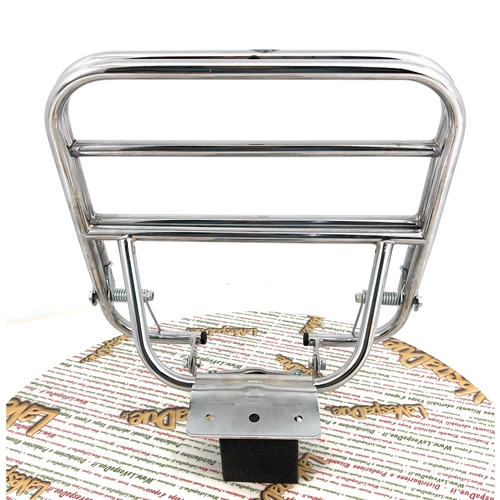 Verchromter Heckgepäckträger mit fester Halterung für Vespa 50 90 125 NLR SS Special ET3 Primavera