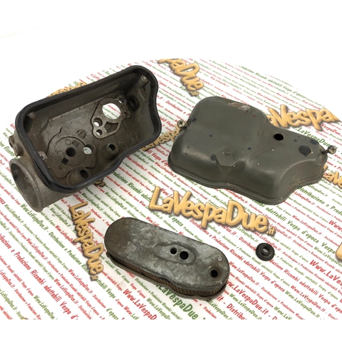 Kompletter Luftfilterkasten mit Vergaser für VESPA 125 150 200 arcobaleno PX MY mit Mischer, Lagerboden, Teilenummer 249114 2853525 239049 2391685 050274