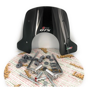 Mini-Windschutzscheiben-Sportverkleidung „NEUES DESIGN" getönt für VESPA 250 300 GTS komplett mit Halterungen