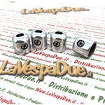 Set Kit rubber shield edge terminals LAMBRETTA 125 150 LI 1st 2nd 175 TV 1st 2nd ro 15050064 15050063 innocenti 4 pieces in polished aluminum