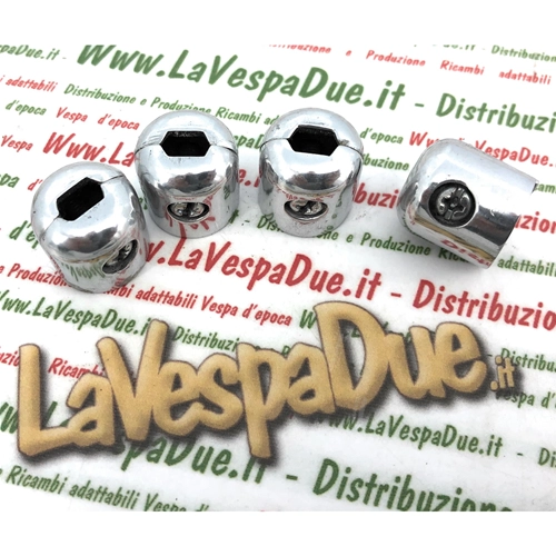Juego de terminales de borde con protección de goma LAMBRETTA 125 150 LI 1.ª 2.ª 175 TV 1.ª 2.ª ro 15050064 15050063 innocenti 4 piezas en aluminio pulido