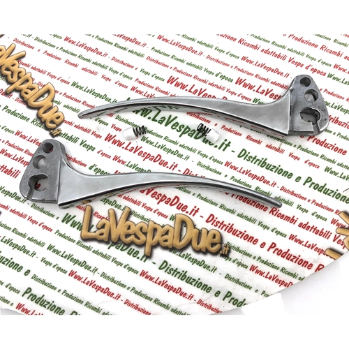 Paire de leviers de frein et d'embrayage LAMBRETTA 125 150 LI 1ère 2ème 175 TV 2ème ro 19062024 en aluminium poli