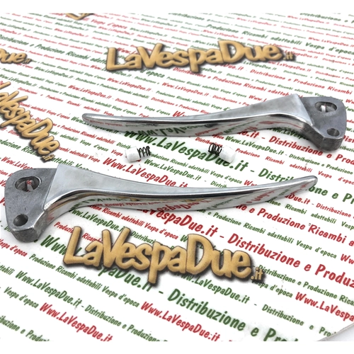 Paire de leviers de frein et d'embrayage LAMBRETTA 125 150 LI 1ère 2ème 175 TV 2ème ro 19062024 en aluminium poli