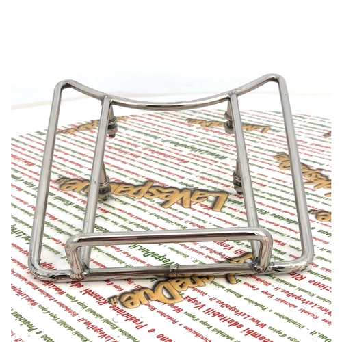 Gepäckträger hinten für LAMBRETTA 125 150 LI 3° SPECIAL GP DL SX 175 TV 3° 200 TV SX GP DL aus Edelstahl 16 x 18 cm mit Aussparungen für Sättel