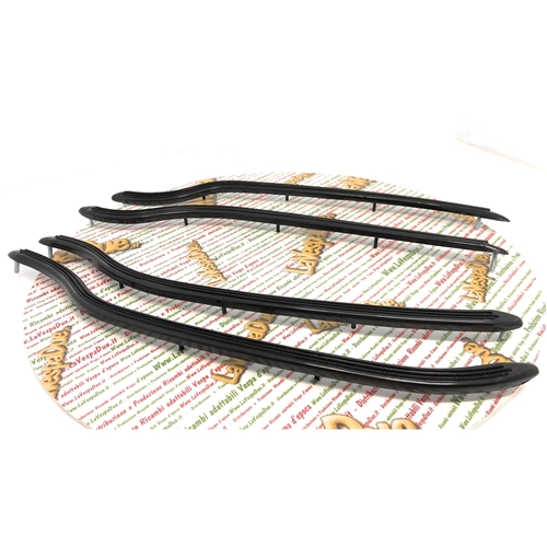 Tiras negras para el reposapiés trasero LAMBRETTA 125 150 LI 1.ª 2.ª 175 TV 2.ª ro 19050290 innocenti 4 piezas