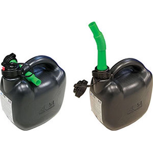 Unbreakable 10 litre supplementary fuel mix can for Vespa Lambretta Ape and Scooter made of high density reinforced polyethylene (HDPE)