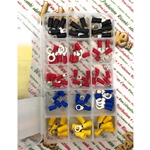 Set of 75 Faston cable lugs, insulated connectors, eyelets, various sizes, for Vespa electrical systems