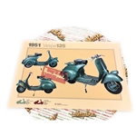 Póster VESPA TECNICA 125 V30T 1951 faro bajo, medidas 32 cm x 48 cm, efecto vintage.