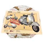 Póster VESPA TECNICA 150 VL2 VL3 Avestruz, medidas 32 cm x 48 cm, efecto vintage.