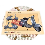 Póster VESPA TECNICA 150 VB1 GS de los pobres 1957, medidas 32 cm x 48 cm, efecto vintage.