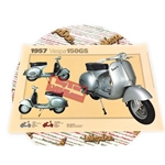 Poster VESPA TECNICA 150 GS VS3 1957, Maße 32 cm x 48 cm, Vintage-Effekt