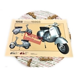 Poster VESPA TECNICA 150 GS VS4 1958 misure 32 cm X 48 cm effetto vintage