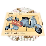 Poster VESPA TECNICA 125 VNB1 1963 misure 32 cm X 48 cm effetto vintage