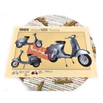 Affiche VESPA TECNICA 125 Nuova 1965 VMA1T, dimensions 32 cm x 48 cm, effet vintage