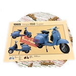 Affiche VESPA TECNICA 150 Super VBC1, dimensions 32 cm x 48 cm, effet vintage