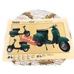 Affiche VESPA TECNICA 150 SPRINT VELOCE VLB1T, dimensions 32 cm x 48 cm, effet vintage