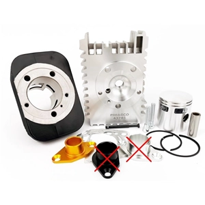 Kit cylindre Pinasco 26028500 EVOTEN BIG BORE 75 mm avec axe de 12 mm pour PIAGGIO 50 CIAO SI BRAVO BOXER couleur or, joint de vilebrequin double.