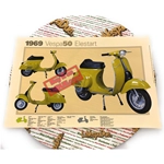 Poster VESPA TECNICA 50 ELESTART misure 32 cm X 48 cm effetto vintage