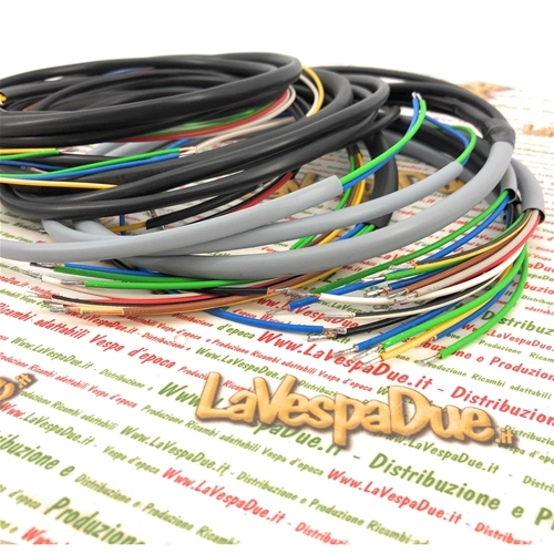 Cables del sistema eléctrico para PIAGGIO APE 175 AD1 con arranque manual, producto italiano artesanal.