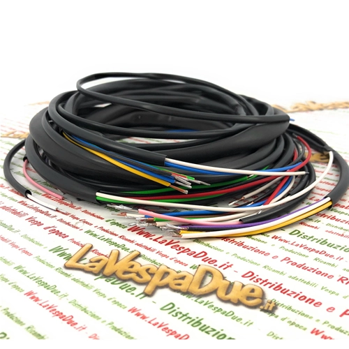 Cables del sistema eléctrico para PIAGGIO APE 50 TL3 con faro único sin arranque eléctrico, producto italiano artesanal.